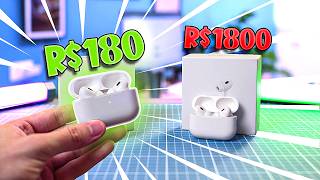 AIRPODS PRO DE R200 do ALIEXPRESS Veja como IDENTIFICAR UMA RÉPLICA [upl. by Crabb]