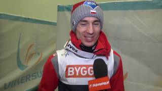 Kamil Stoch po triumfie w Vikersund 19032017 [upl. by Fern213]