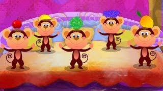 Five Little Monkeys  Nursery Rhyme with Lyrics  Kids Tv Nursery Rhymes [upl. by Rovit89]