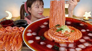 ASMR 연어2kg 연어국수 연어회 리얼먹방  Ill try 2kg of salmon MUKBANG [upl. by Spain]