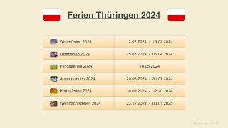 Ferien Thüringen 2024 [upl. by Nerak]