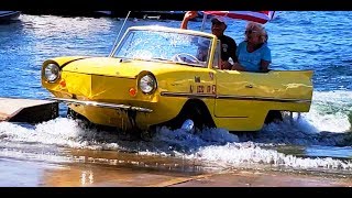 Several AMPHICARS driving in and out of water [upl. by Nebeur]