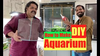 How to Make an Aquarium at Home DIY Complete Tutorial  Build A Glass Aquarium  Aquarium DIY ideas [upl. by Walton566]