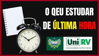 Vestibular de Medicina da UniRV O que estudar de última hora [upl. by Ariem]