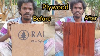 how to polish plywood  padauk wood colour  wood polish [upl. by Tichon]