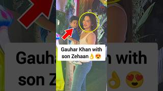 Gauhar Khan with son Zehaan at jay amp Mahi Daughter bdya party [upl. by Okiam417]