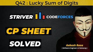 Lucky Sum of Digits  Striver CP Sheet  Codeforces  Competitive Programming Striver CP [upl. by Cung414]