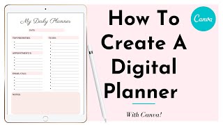 How to Easily Create a Digital Planner  Canva Tutorial  Fillable PDF [upl. by Ivah]