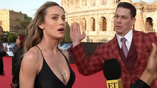 John Cena CRASHES Brie Larsons Fast X Interview Exclusive [upl. by Indyc]