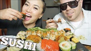 SUSHI MUKBANG  Lets EAT  SASVlogs [upl. by Dominique431]