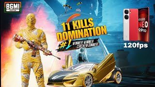 120 FPS 11 KILLS DOMINATION IN 33 UPDATE BGMI [upl. by Adnimra]