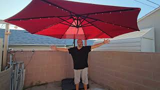 10ft Solar Lights Offset Cantilever Patio Umbrella [upl. by Jeuz525]