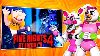 SML MOVIE Five Nights At Freddys 4 REACTION with Glamrock Chica and Funtime Foxy [upl. by Jsandye]