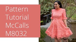 SEWALONG MCCALLS M8032 – How to sew a glamorous full lace dress [upl. by Asihtal701]