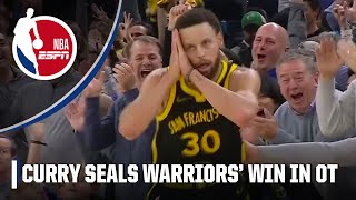 Steph Curry says NIGHT NIGHT to the Celtics after dagger 3 in OT  NBA on ESPN [upl. by Randolf]