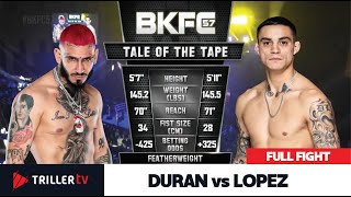 Great Fight  KO at BKFC 57 Duran vs Lopez [upl. by Ellezaj895]