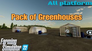 Pack of Greenhouses  New mod for all platforms on FS22 [upl. by Francoise763]