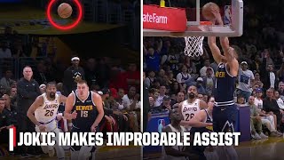 Nikola Jokic makes elite pass without even seeing the ball 😱  NBA on ESPN [upl. by Carothers]