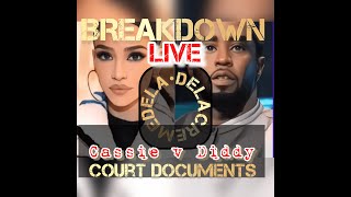 BREAKDOWN  PT 2 The Cassie vs Diddy Court Documents LIVE  DELACREMEDELA [upl. by Katz]