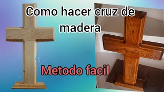 como hacer cruz de madera fácil tutorial completo [upl. by Nivrae458]