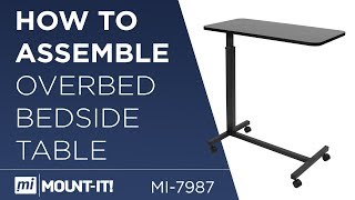 Overbed Table with Wheels  Assembly MI7987 [upl. by Dragone232]