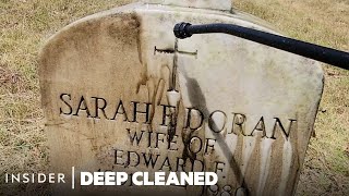 How MossCovered Gravestones Are Deep Cleaned  Deep Cleaned  Insider [upl. by Allecram]