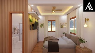 Simple Yet Elegant Small Bedroom with Bathroom Design Idea 4x4 Meters Only [upl. by Caassi]