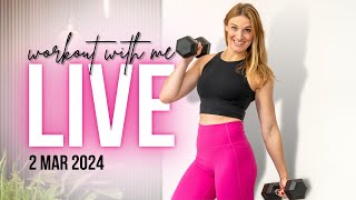 WORKOUT WITH ME  30minute Full Body Strength Training w Dumbbells [upl. by Areht]