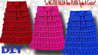 ⛔ ¡¡INCREIBLE La MEJOR FALDA de playa tejida a CROCHET  TODAS LAS TALLAS 🫣 [upl. by Yddur883]