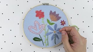 ¿CÓMO BORDAR FLORES  TUTORIAL  PASO A PASO [upl. by Nnylanna]