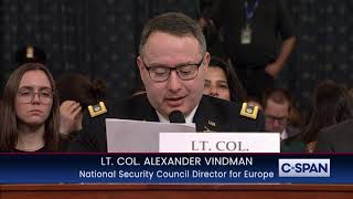 Lt Col Alexander Vindman Opening Statement [upl. by Va198]