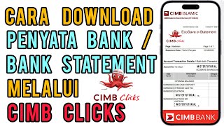 Cara download Penyata Bank Statement CIMB [upl. by Faden325]