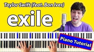 How to play “Exile” Taylor Swift ft Bon Iver Piano TutorialChords for Singing [upl. by Seiber487]