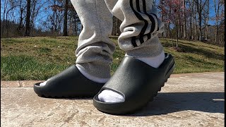 YEEZY Slides  Dark Onyx  Sizing Information amp Color Comparison [upl. by Baniez823]