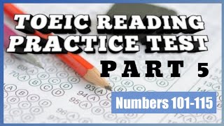 New TOEIC Practice Test  TOEIC Reading Part 5 101  115 [upl. by Nimrak420]