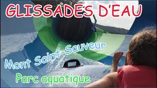 2 Glissades deau du parc aquatique Sommet SaintSauveur  jeux deau jeux gonflables et manèges [upl. by Gerdy339]