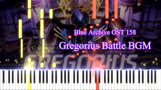 Blue Archive OST 158  Gregorius Battle BGM Piano tutorial  Sheet [upl. by Ecerahs]