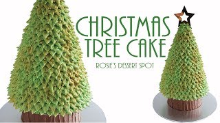 EASY Sculpted CHRISTMAS TREE Cake Tutorial Rosies Dessert Spot [upl. by Hsirrap]