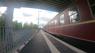 Dampflok fährt durch Bahnhaltepunkt Bürgeln auf dem Weg nach Marburg [upl. by Juster]