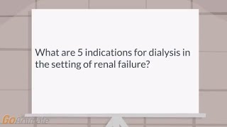 What are 5 indications for dialysis in the setting of renal failure [upl. by Hsiri]