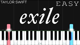 Taylor Swift  exile ft Bon Iver  EASY Piano Tutorial [upl. by Hokanson]