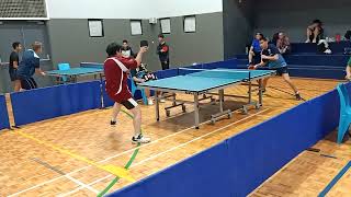 2024 south pennants table tennis div one Tin Ngo vs Lachlan Leung set one [upl. by Yetsirhc]