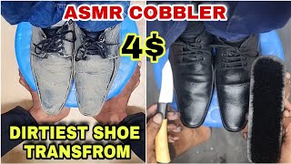 Asmr cobblerIndian Cobbler Good Shoe shine✨️you sleep Well With Good Asmr Sound 😴 like New [upl. by Adlecirg404]