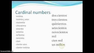 Spanish numbers  cardinals and ordinals [upl. by Cristin]