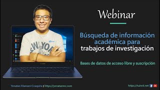 Webinar búsqueda de información académica para investigación  TUINSTI [upl. by Ainoyek656]