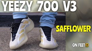 Adidas YEEZY 700 V3 Safflower Review amp On Feet [upl. by Nanfa91]