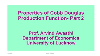 Cobb Douglas Production Function  Part 2 [upl. by Cahilly727]