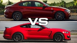 Alfa Romeo Giulia Quadrifoglio vs Ford Mustang Shelby GT350R [upl. by Mirth]