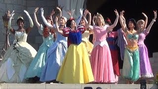 Merida Coronation at Disneys Magic Kingdom  All 11 Disney Princesses Together During Ceremony [upl. by Llewxam449]