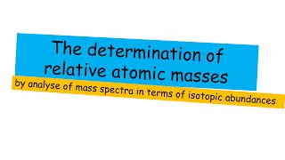 Determination of relative atomic mass  A level Chemistry [upl. by Hnamik]